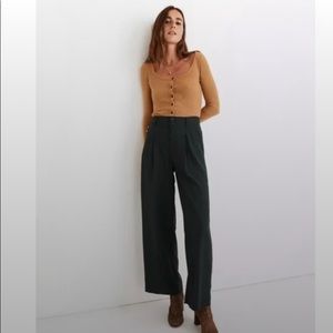 Madewell drapey pleated wide leg pants in navy blue size 10